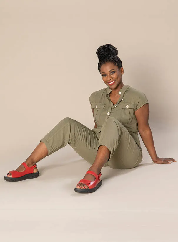 Wolky Feel XW - red leather Sandals for women
