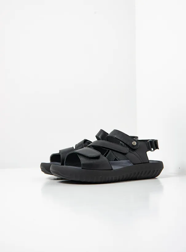 Wolky Bliss XW - black leather Sandals for women