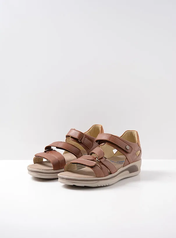 Wolky Desh - cognac leather Sandals for women