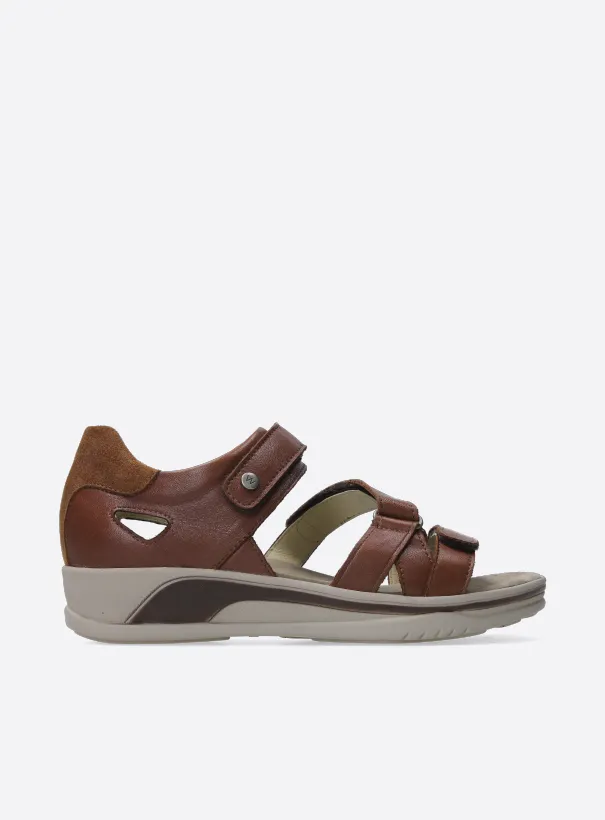 Wolky Desh - cognac leather Sandals for women