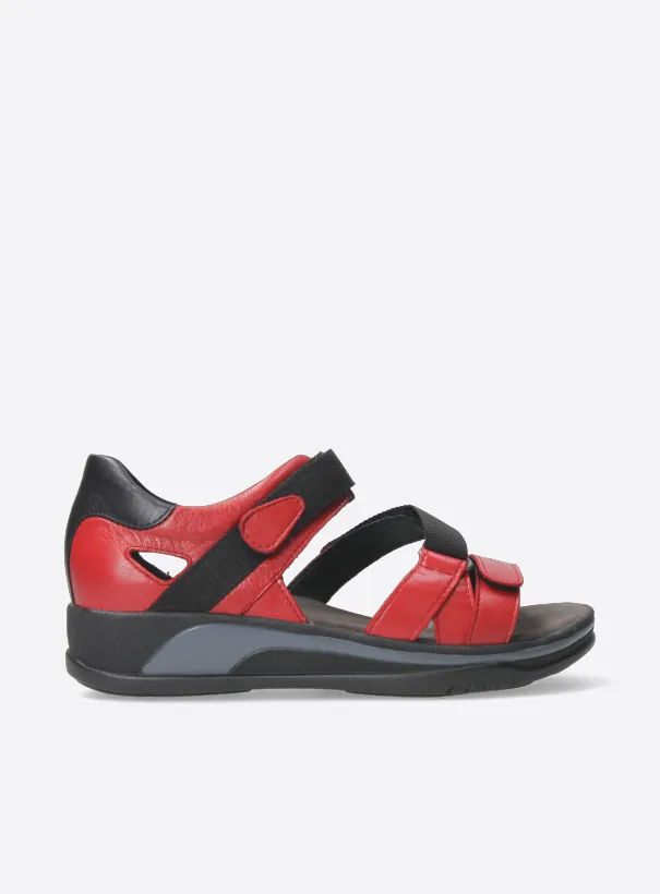 Wolky Desh - red leather Sandals for women