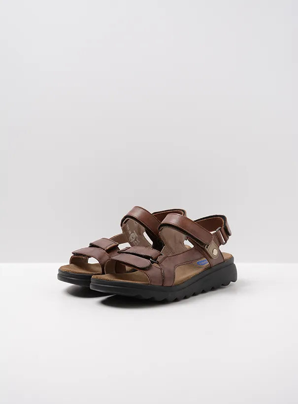 Wolky Mile - cognac leather Sandals for women