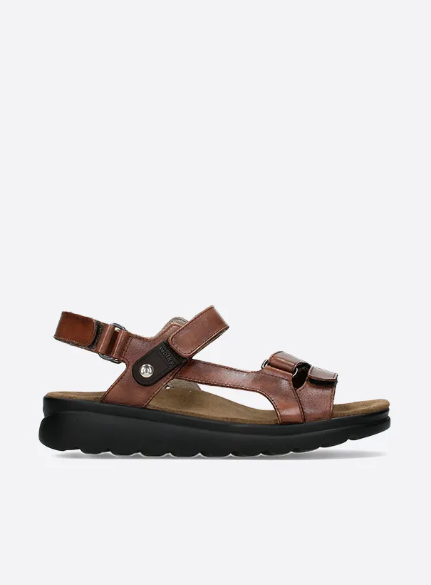 Wolky Mile - cognac leather Sandals for women