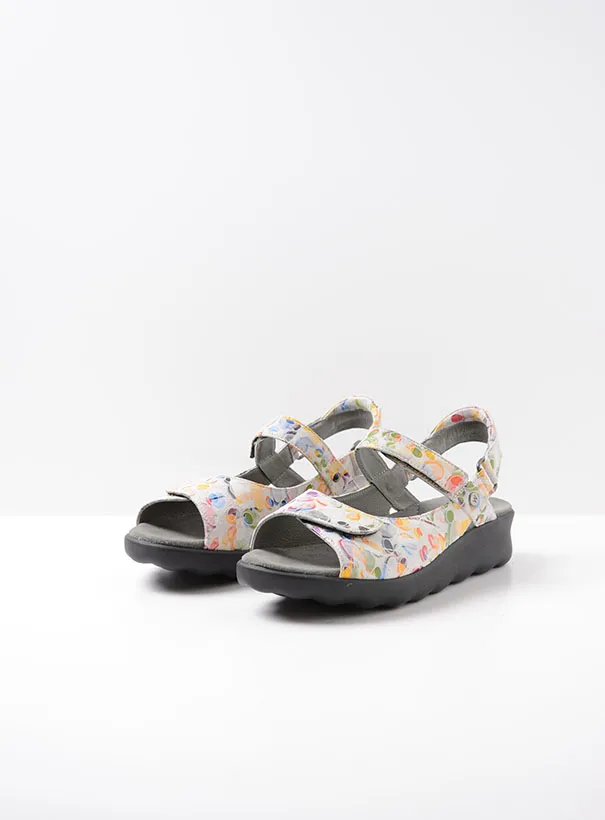 Wolky Pichu - multi white leather Sandals for women