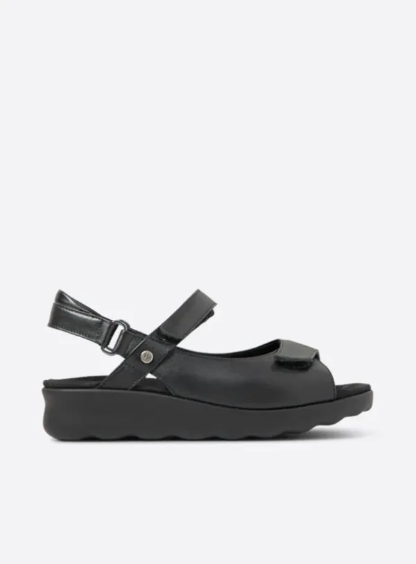 Wolky Pichu - black leather Sandals for women