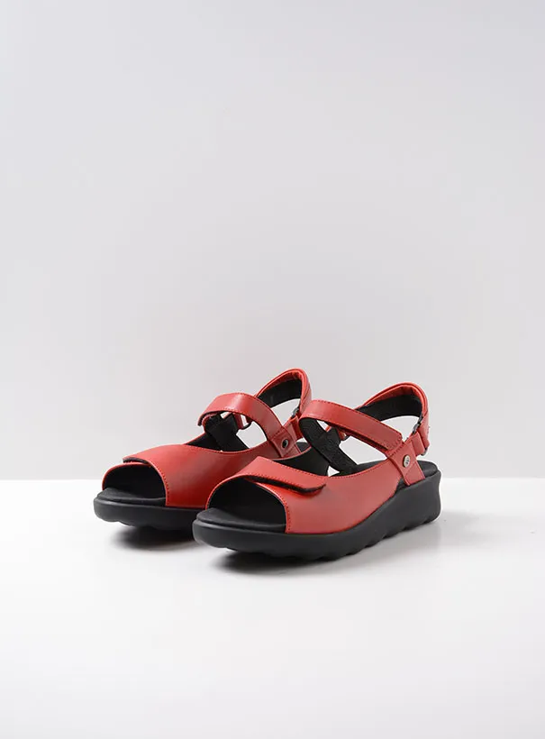 Wolky Pichu - red leather Sandals for women