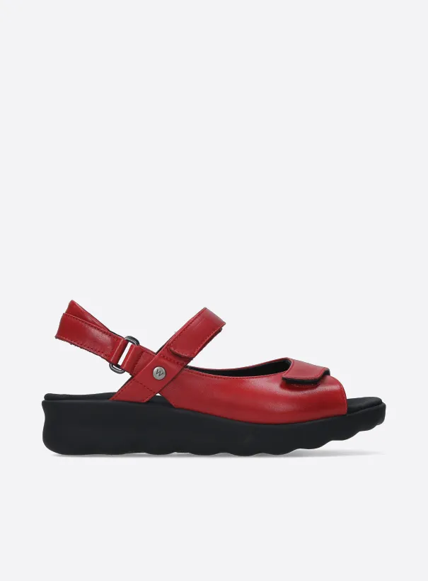 Wolky Pichu - red leather Sandals for women