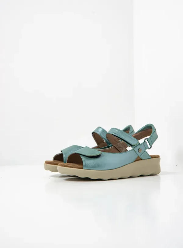 Wolky Pichu - aqua leather Sandals for women