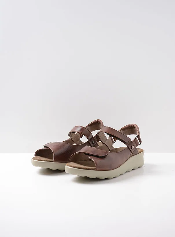 Wolky Pichu - cognac leather Sandals for women