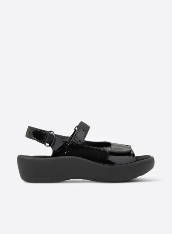 Wolky Jewel - black patent leather Sandals for women