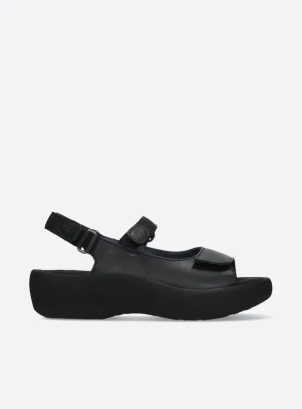 Wolky Jewel - black leather Sandals for women