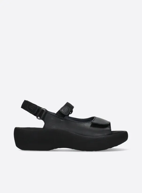Wolky Jewel - black leather Sandals for women