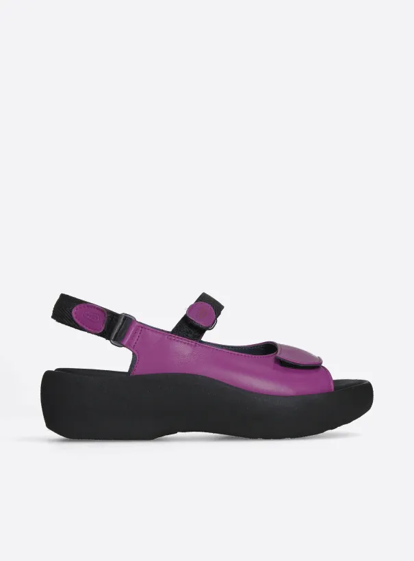 Wolky Jewel - fuchsia leather Sandals for women