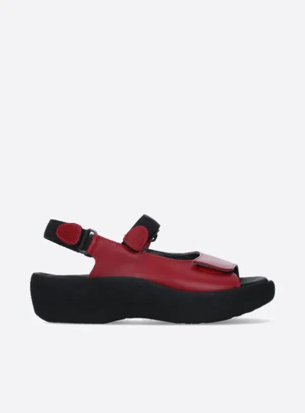 Wolky Jewel - red leather Sandals for women