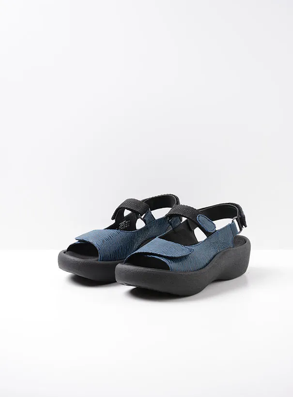 Wolky Jewel - blue canals leather Sandals for women