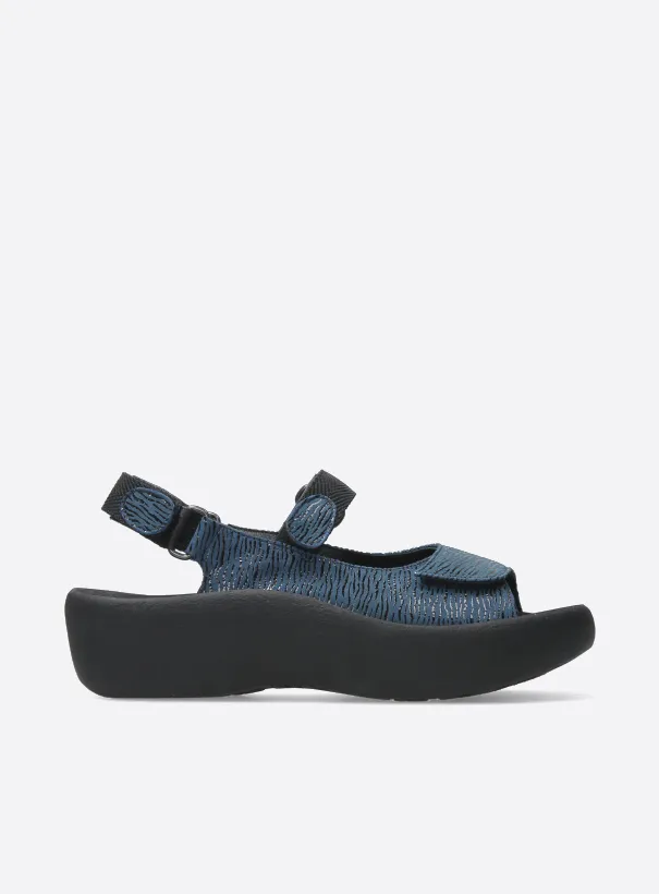Wolky Jewel - blue canals leather Sandals for women