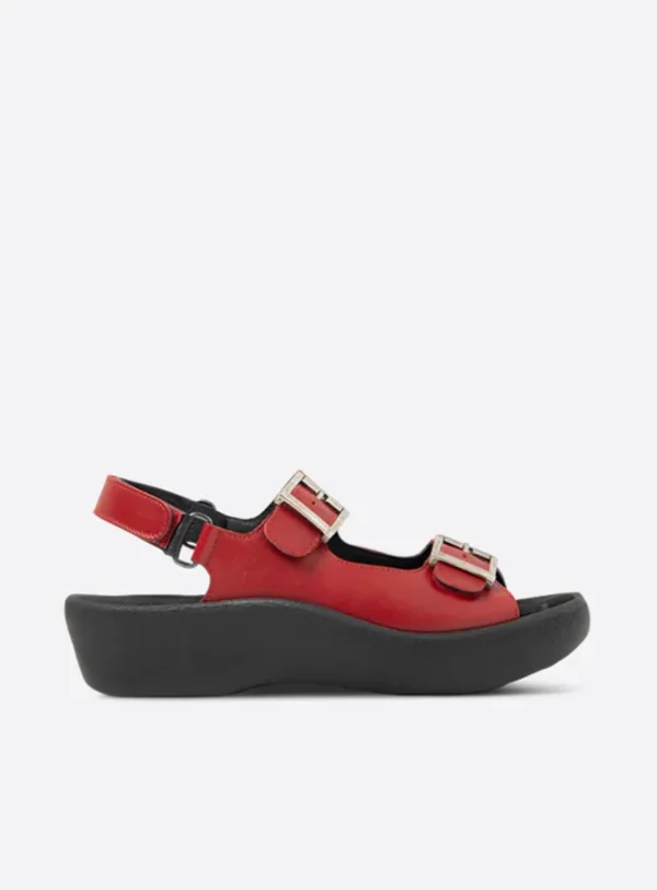Wolky Fortune - red leather Sandals for women