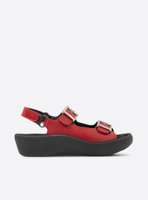 Wolky Fortune - red leather Sandals for women