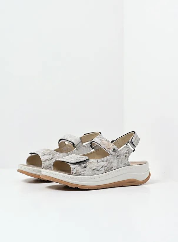Wolky Adura - beige flower leather Sandals for women