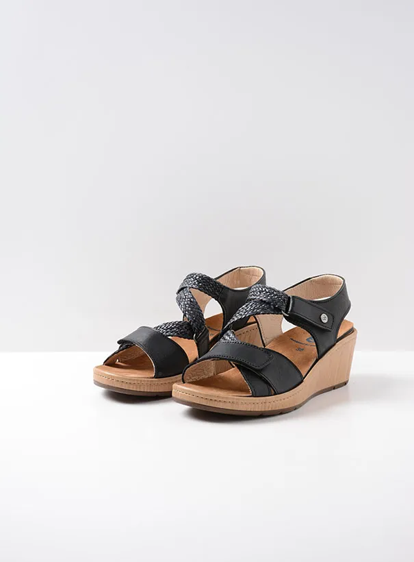 Wolky La Jolla - black leather Sandals for women
