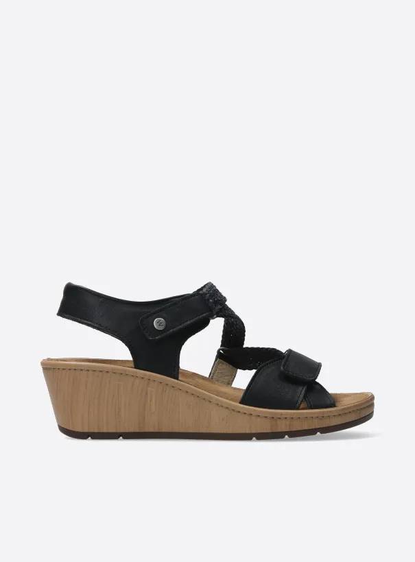 Wolky La Jolla - black leather Sandals for women