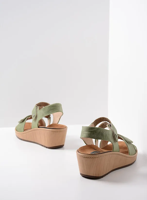 Wolky La Jolla - olive leather Sandals for women