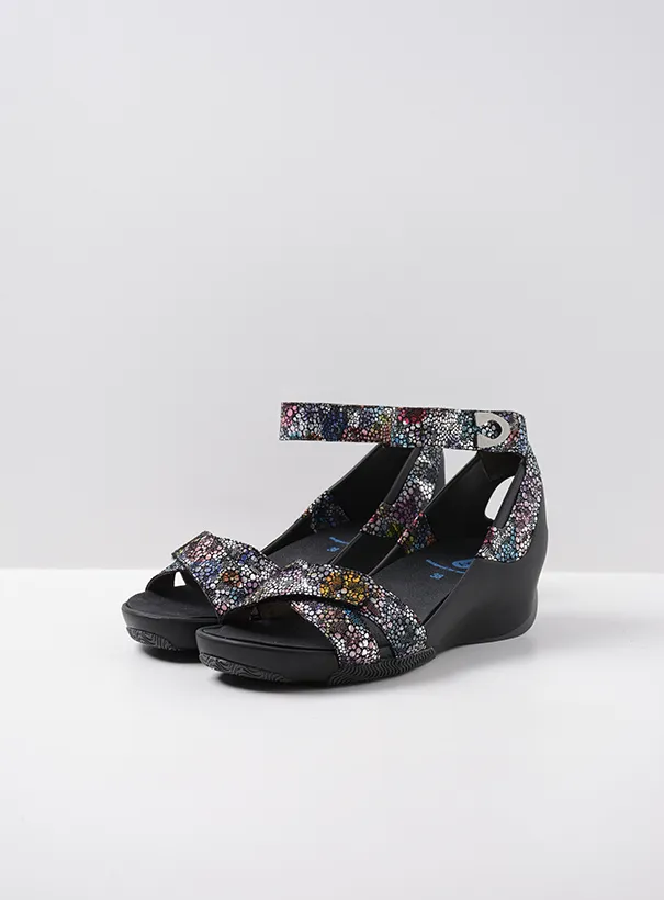 Wolky Era - black multi suede Sandals for women