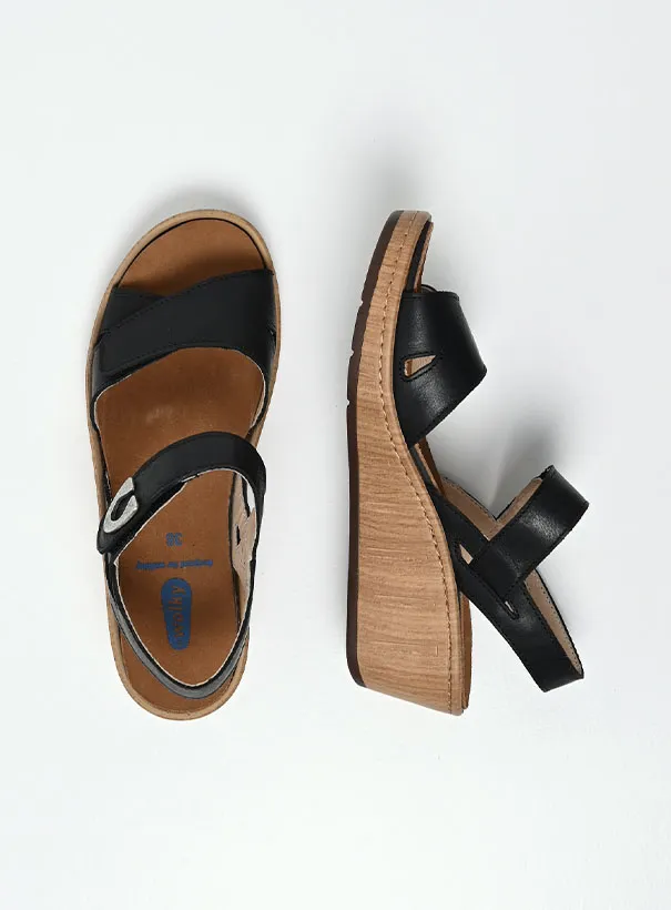 Wolky Sanibel - black leather Sandals for women