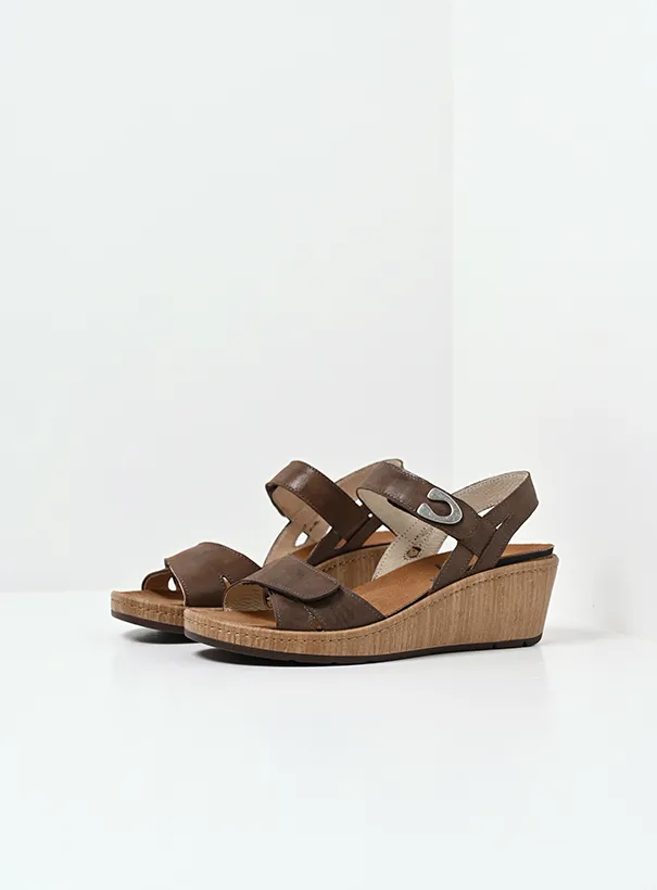Wolky Sanibel - cedar brown effect leather Sandals for women