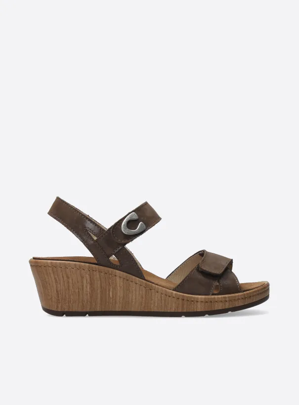 Wolky Sanibel - cedar brown effect leather Sandals for women