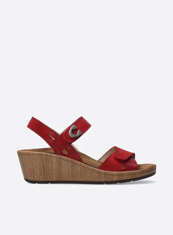 Wolky Sanibel - red effect leather Sandals for women