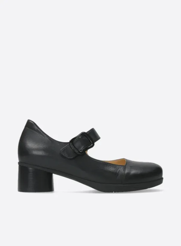 Wolky Selma - black leather Mary Jane shoes for women