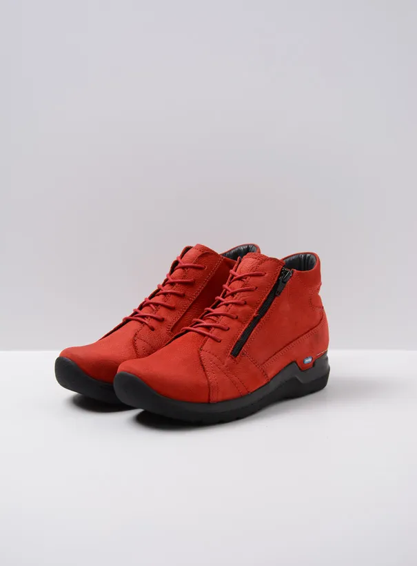 Wolky Why - dark red nubuck Lace-up shoes for women