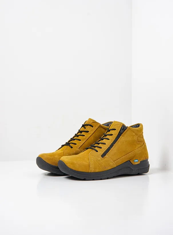 Wolky Why - mustard nubuck Lace-up shoes for women