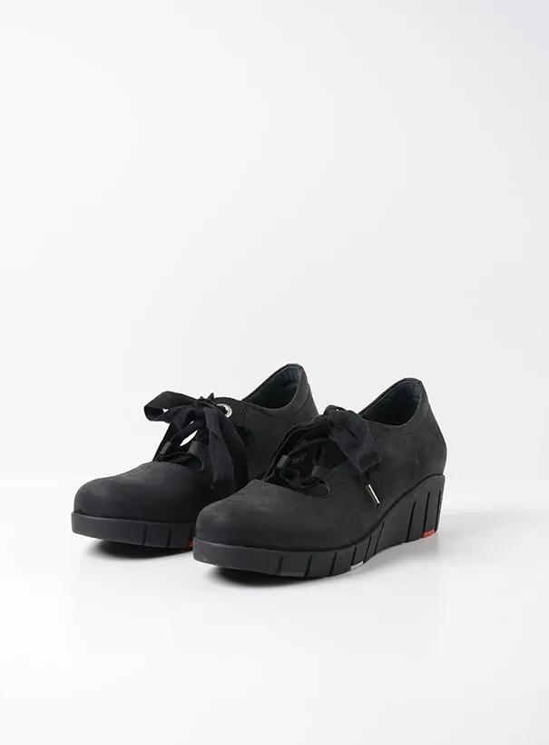 Wolky Boston - black nubuck Lace-up shoes for women