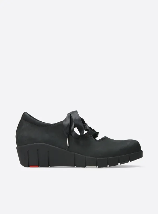 Wolky Boston - black nubuck Lace-up shoes for women