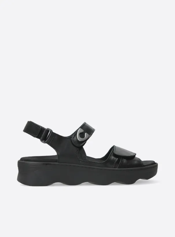 Wolky Medusa - black leather Sandals for women