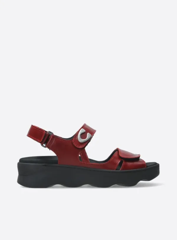 Wolky Medusa - oxblood leather Sandals for women