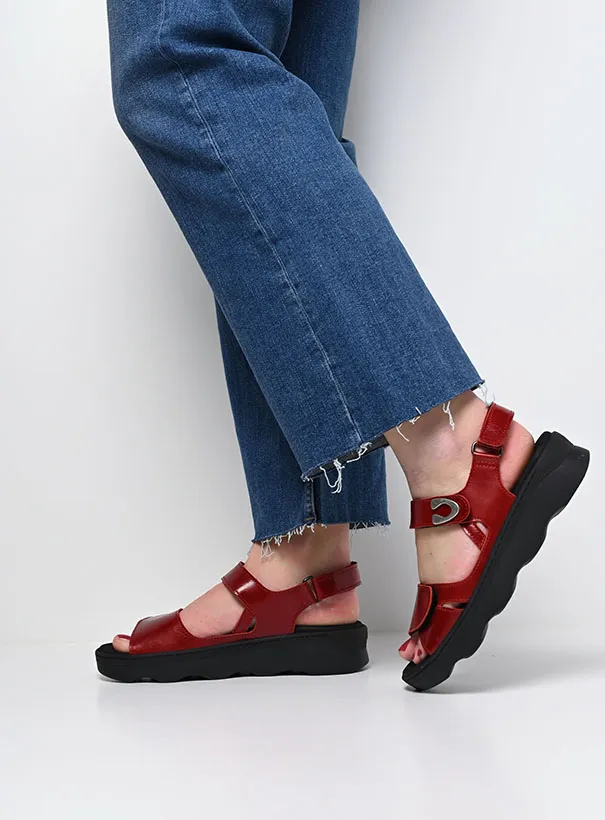 Wolky Medusa - oxblood leather Sandals for women