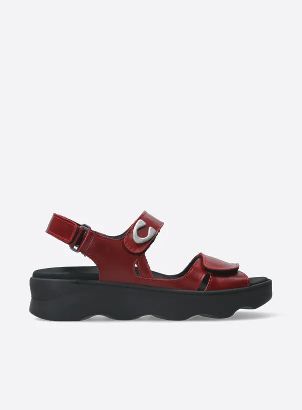 Wolky Medusa - oxblood leather Sandals for women