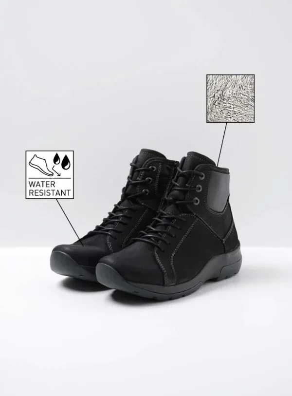 Wolky Ambient WR - black nubuck Lace-up shoes for women