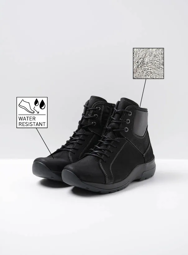 Wolky Ambient WR - black nubuck Lace-up shoes for women