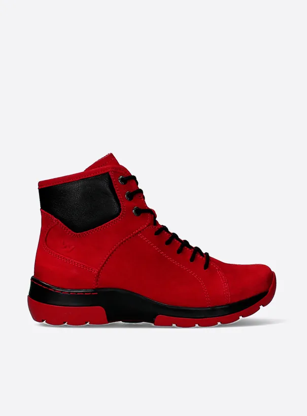 Wolky Ambient WR - darkred nubuck Lace-up shoes for women