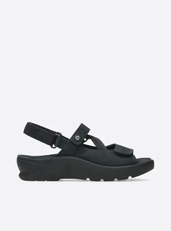 Wolky Lisse - black nubuck Sandals for women