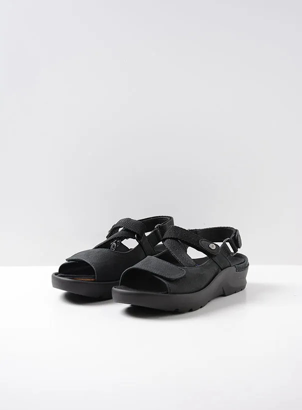 Wolky Lisse - black nubuck Sandals for women
