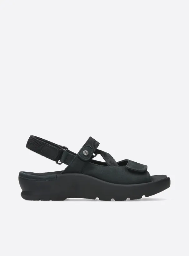 Wolky Lisse - black nubuck Sandals for women