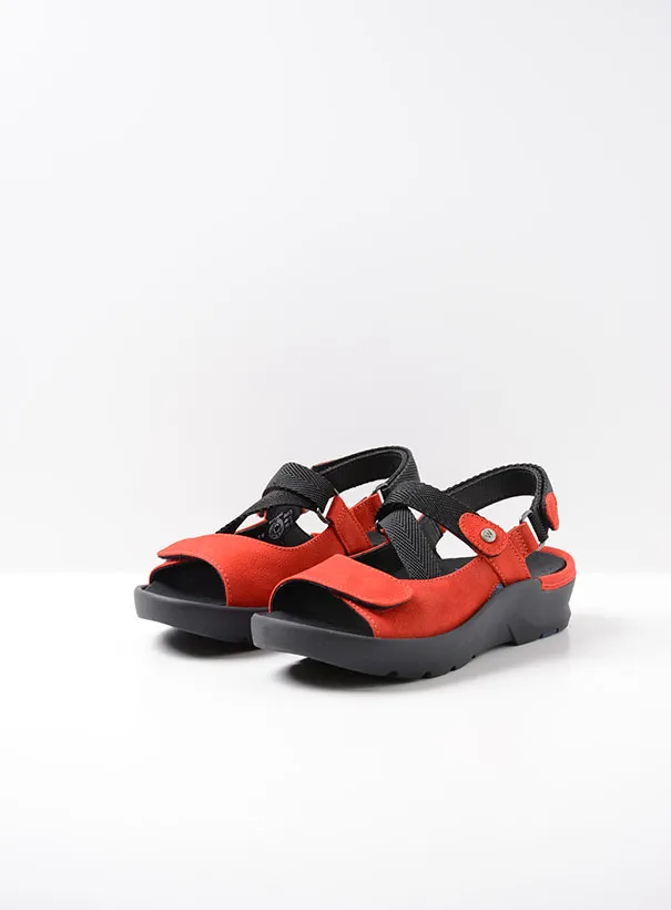 Wolky Lisse - red nubuck Sandals for women