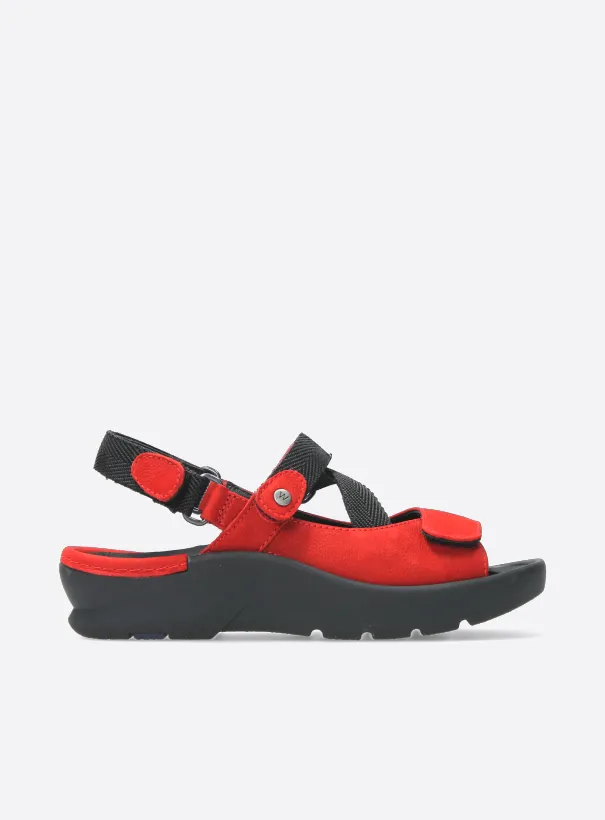 Wolky Lisse - red nubuck Sandals for women