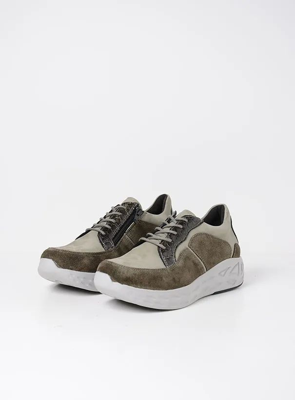 Wolky Bounce - castor grey combi leather Sneakers for women