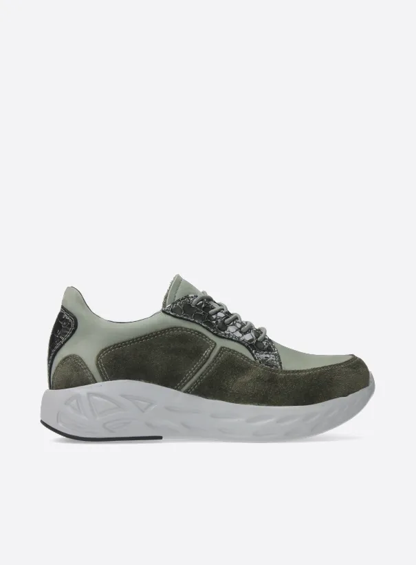 Wolky Bounce - castor grey combi leather Sneakers for women